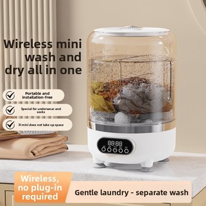 Lavadora Portátil Mini Automática <span class=keywords><strong>de</strong></span> Plástico con Secadora, Carga Superior USB, 3000MAH, Personalizable con Logotipo, para Uso Doméstico, Ropa Interior y Calcetines - Product Image 4