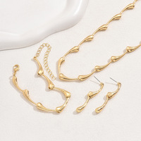 Ensemble collier et boucles d'oreilles pour femme, style européen et américain, pour le marché transfrontalier - Boucles d'oreilles polyvalentes