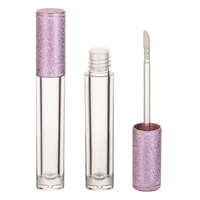 B314 En gros Tubes vides pour brillant à lèvres Or rose, Emballage de luxe transparent avec applicateurs, Couleur nude, Prix