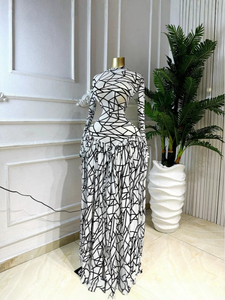 Nuevo producto en stock 2026 - Vestido formal estampado de manga larga con cuello redondo a la moda para mujer, estilo europeo y americano - Product Image 3