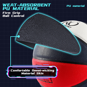 Ballon de basket-ball professionnel taille <span class=keywords><strong>7</strong></span> officiel en cuir PU, anti-humidité, résistant à l'usure, pour compétition intérieure et extérieure - Product Image 4