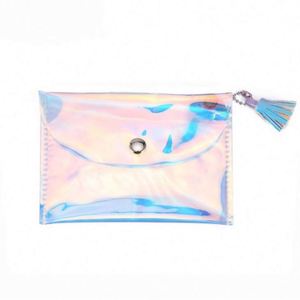 Bolsa de Maquillaje con Botón, Diseño Holográfico 3D, Láser Brillante, PVC, TPU, para Cosméticos de Playa - Product Image 1