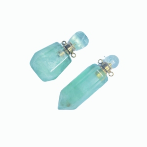 Natural Green Fluorite <b>Perfume</b> Bottle Pendant Aromatherapy Vial Charm for Necklace & Keychain OEM Wholesale - Product Image 6