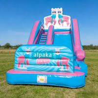 Tobogán Inflable Gigante con Diseño de Alpaca, Ecológico, de PVC, para Niños, Equipo de Juego con Animales Adorables, de Grado Comercial, para Uso en Exteriores