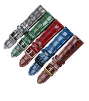 Bracelet en cuir de crocodile respirant imperméable en cuir de veau vintage de luxe 18 20 22 mm OEM personnalisé fait main en cuir véritable