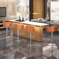 [En Stock] Tabouret de Bar en Métal Rotatif et Réglable en Hauteur, Design Moderne et Luxe Léger, pour Meubles de Bar d'Îlot Domestique