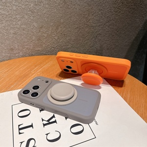 Liquid Silicone Contrast Color Block <b>Thin</b> <b>Ring</b> Magnetic Suction Bracket for iPhone 17 Pro Max 16 15 Phone Case - Product Image 3