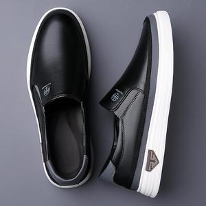 TOLYPACH Loafers Men White Round Toe Slip On Breathable <b>Rubber</b> Sole Casual Shoes - Product Image 3