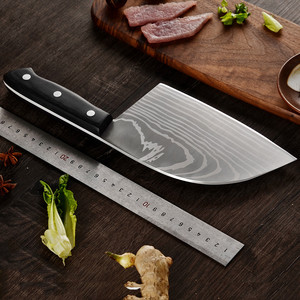 New Full Tang Gỗ Xử Lý Dày Ngoài Trời Săn Bắn Bếp Giết Mổ Bong Cleaver Da Vỏ Bọc Serbian Butcher Dao Để Bán - Product Image 3