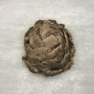 Prothèse capillaire complète en PU pour <span class=keywords><strong>homme</strong></span>, en cuir pleine fleur, demi-boucle, 0.08 0.06, PU transparent, entièrement tissée à la main - Product Image 3