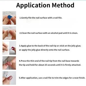 Nuevo estilo hecho a mano usar uñas azul fantasía sirena lágrimas dulce fresco caliente chica corta arte de uñas al por mayor - Product Image 5