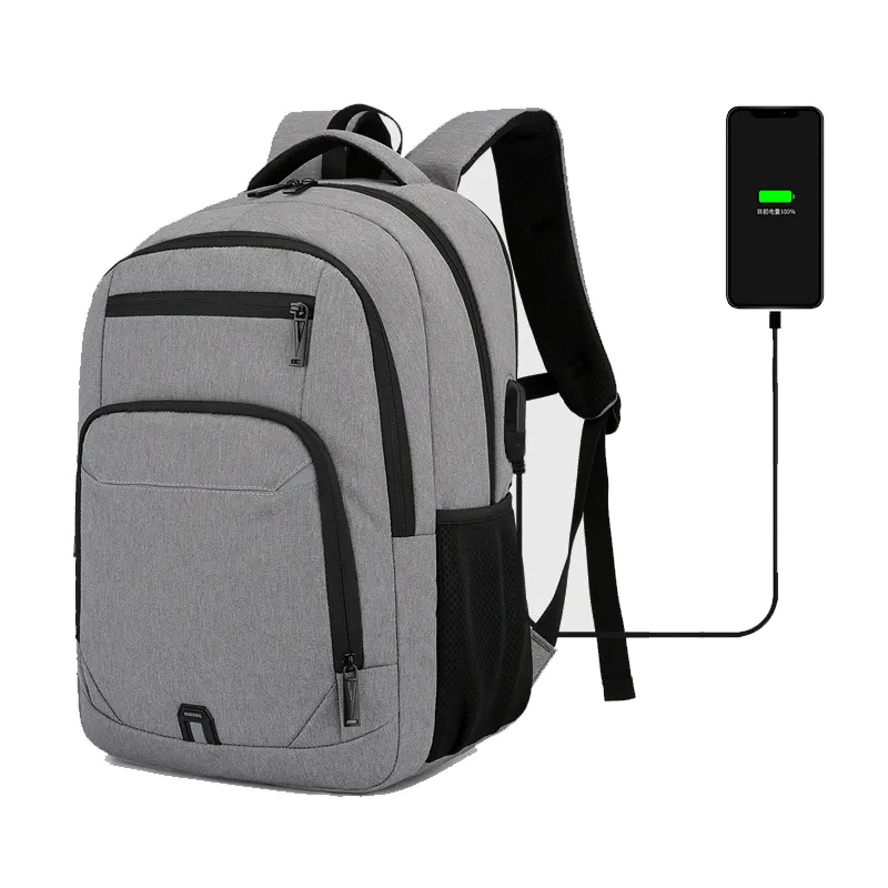 Benutzer definierte Geschäfts reise Anti-Diebstahl-Laptop-Rucksack Tasche mit USB-Ladeans chluss langlebige schlanke Schul computer taschen für Männer und Frauen