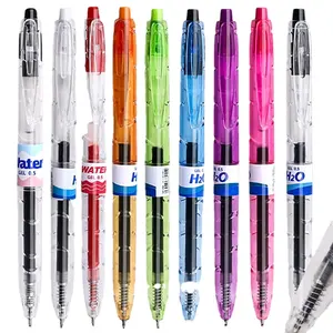 Summer drinks plastic bottle gel pen wholesale student stationery 0.5mm Black gel ink pen ST Head brush pen