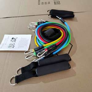 Kit d'entraînement musculaire 11 pièces avec bandes de résistance et corde de traction à crochet en forme de gourde, modèle 07-7, pour le sport et le fitness - Product Image 4