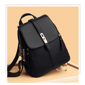 NEW Fashion Korean Ladies PU Leather <b>Backpack</b> <b>Large</b> Capacity Outdoor Travel Leisual Girls Daypack Bags for Women - Product Image 4