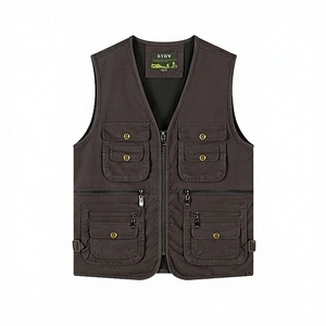 High Quality Windproof Breathable Summer Streetwear Custom Logo Casual Sleeveless Cotton Multi Pocket <b>Utility</b> Cargo <b>Vest</b> for Men - Product Image 2