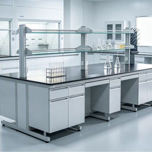 Stainless Steel Laboratory Workbench With Reagent Rack <b>6</b> <b>Drawers</b> Industrial Design For School Lab Use - Product Image 3