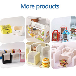 Venta al por mayor de ventanas transparentes personalizadas para fiestas, cajas plegables para Postres, cajas de papel para pasteles, cajas para pasteles de panaderí<span class=keywords><strong>a</strong></span> - Product Image 5