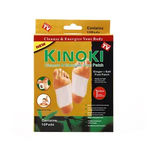 Detox Foot Patches Pads Corps Toxines Pieds Minceur Nettoyage Herbal Adhésif Hot Foot Massager Kinoki 10pcs Pads + 10pcs Kinoki