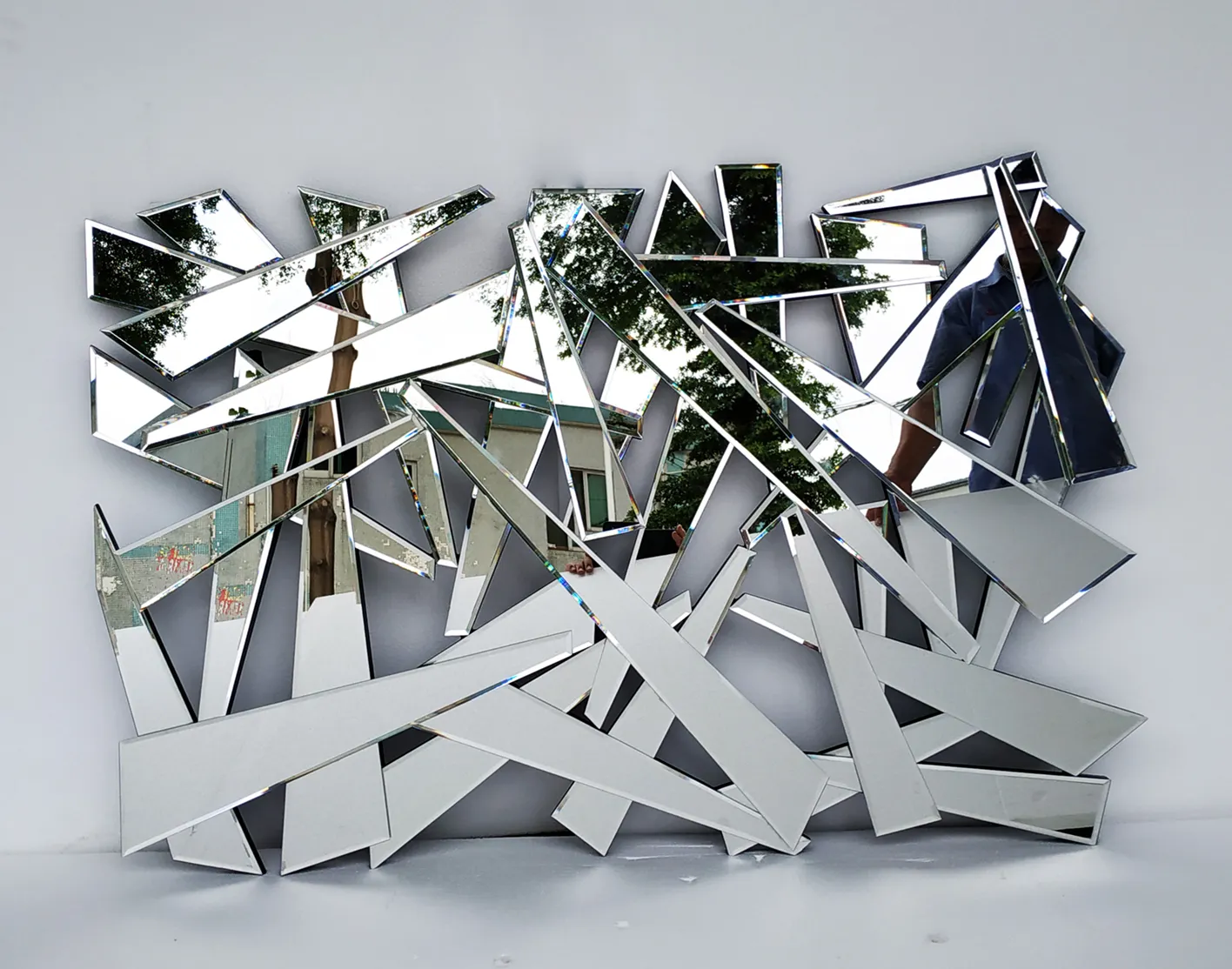 Abgeschrägte Kante Broken Style Glaswand spiegel für Home Decorative oder Hotel Shop Wand kunst