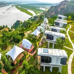 Capsule spatiale mobile, villa, maison, bureau, en acier, pliable, préfabriquée en Chine, style villa, modulaire, type Apple Cabin, pour camping panoramique - Product Image 5