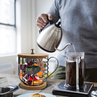 Organisateur de tasses à café en forme de tasse en métal, support pour dosettes K-Cup, panier de rangement pour dosettes de café avec accès pratique pour la maison ou le bureau