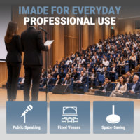 Soporte de Micrófono Profesional Resistente y Estable Accuracy Pro Audio MS142 con Base Redonda Ponderada para Ubicaciones Fijas