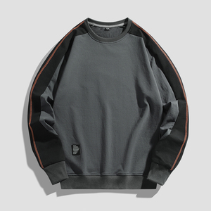 Logo personnalisé pull hommes nouveau épissage hommes pull en coton de haute qualité couleur col rond manches longues au printemps et en automne - Product Image 1
