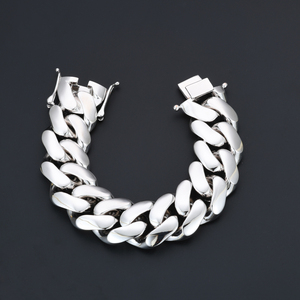 Unisex Tibetan <strong>Silver</strong> Alloy 18K Gold Plated Cuban Chain Bracelets-Trendy Wedding &amp; Party Gift - Product Image 3