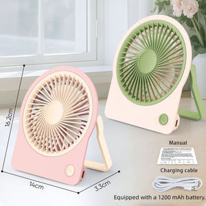 Ventilateur de bureau portable ultra-mince 1200 mAh rechargeable, angle réglable, silencieux, vert rose, pour la maison, le bureau, la voiture, les voyages - Product Image 6