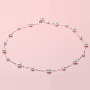 Collar de Cielo Estrellado de 4-8 Estrellas, <span class=keywords><strong>Cadena</strong></span> para Clavícula, Espaciado de Perlas Ajustable, Longitud Ajustable, Adecuado para Mujeres Jóvenes, Collar con <span class=keywords><strong>Cadena</strong></span> de Plata - Product Image 1