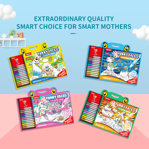 Keybaby Sirènes Créatives 28 Pages Funny Faces Sticker et Livres de <span class=keywords><strong>Coloriage</strong></span> pour Enfants - Product Image 6