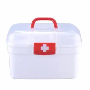 Organizador de medicamentos para colgar en la pared, Kit de primeros  auxilios para el hogar, caja de almacenamiento médica multicapa, contenedor  de
