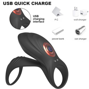 Adult Vibrating Cock Ring With USB Charging Interface <b>For</b> Male Stimulation Adult <b>Toy</b> <b>for</b> <b>Men</b> - Product Image 1
