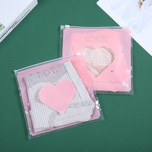 Sac d'emballage pour sous-vêtements rose mignon avec fermeture éclair, design simple, sac à fermeture éclair en PE, sac de rangement pour maillot de bain et bonnet, sac auto-scellant pour masque - Product Image 1