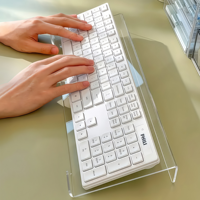 Support de clavier en acrylique transparent avec base antidérapante, pour une saisie au clavier plus confortable et plus soignée sur votre bureau