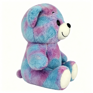 Ours en peluche coloré personnalisé, ours en peluche assis, ours en peluche tie-dye, ours en peluche bleu et violet - Product Image 2