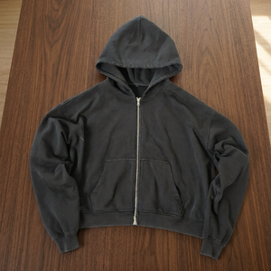 เสื้อฮู้ดซิป OEM ขายส่ง ฮู้ดถอดได้ ลายกราฟิก พิมพ์ลาย โอเวอร์ไซส์ สตรีทแวร์ ยูนิเซ็กซ์ รับผลิตตามสั่ง ขายส่ง MOQ ต่ำ - Product Image 4