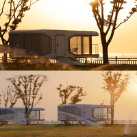 Maison capsule spatiale préfabriquée 2 chambres, chambre d'hôtel capsule préfabriquée, cabine de couchage type pod avec chambre