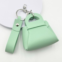 Monedero Pequeño de Cuero PU Estilo Ins, Color Caramelo, Bonito y Moderno, con Llavero, Unisex, Mini Cartera, Bolsa para Monedas, B-3980
