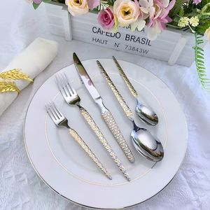 Set di Posate di Lusso Placcate in Oro MYD in Acciaio Inox, Servizio di Stoviglie in Metallo con Finitura a Specchio per Matrimoni e Feste - Product Image 1