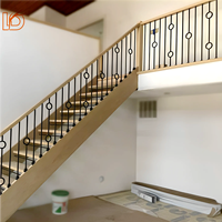 Installation facile, design moderne, vente en gros, balustrades d'escalier en fer forgé noir mat de 44 pouces pour escalier, balcon, terrasse, villa