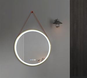 กรอบโลหะกระจกห้องน้ำพร้อมสายหนังหรูหราติดผนังฟังก์ชั่นสวิทช์เซ็นเซอร์วงรีทรงสี่เหลี่ยมผืนผ้า - Product Image 2