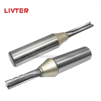 LIVTER 3F TCT Mata Bor Router Lurus Baja Tungsten Alat Pemotong Ukiran Kayu untuk Membuat Alur/Mengebor/Memangkas