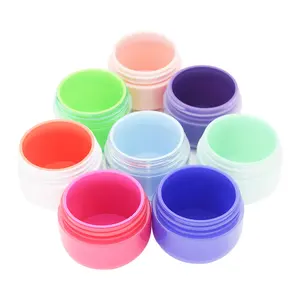 Empty Double Wall Cream Cosmetic Plastic PP PETG Jar Packaging Jars With Lid
