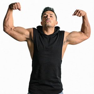 Men's Cotton Workout Hooded Tank Tops <b>Sleeveless</b> Gym <b>Hoodies</b> Breathable Sweat-Absorbing Bodybuilding Muscle Shirts - Product Image 1