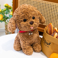 Peluche Cane Teddy, Simpatico Barboncino con la Lingua Fuori, Realistico Cucciolo Teddy Seduto, Decorazione per Camere di Bambini e Adulti, Vendita all'Ingrosso OEM