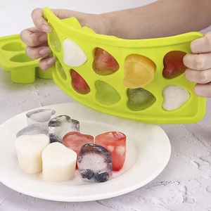 Bandeja de cubitos de hielo de silicona de 12 cavidades de grado alimenticio ecológico para el hogar, Mini cubitos de hielo, molde en forma de corazón, máquina para hacer hielo - Product Image 1