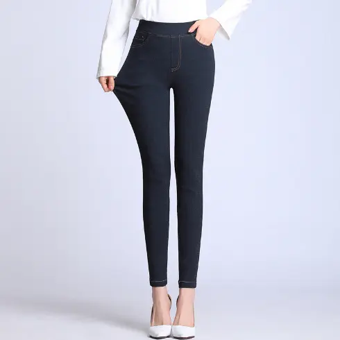High stretch non denim plus size leggings worn over Women's spring and autumn The new High waist Skintight pants