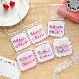 2026 Nuevo Set de 10 <span class=keywords><strong>Uñas</strong></span> Postizas Cuadradas Cortas con Diamantes de Imitación para Niñas, Regalo Infantil, <span class=keywords><strong>Uñas</strong></span> Postizas de Material ABS con Pegamento - Product Image 5